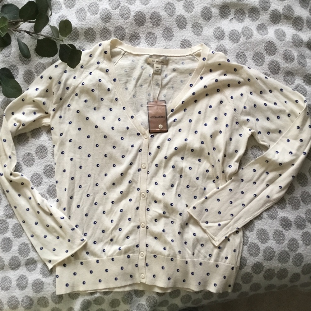 NWT’s G.H Bass and Co XXL Cream and Blue cardigan.